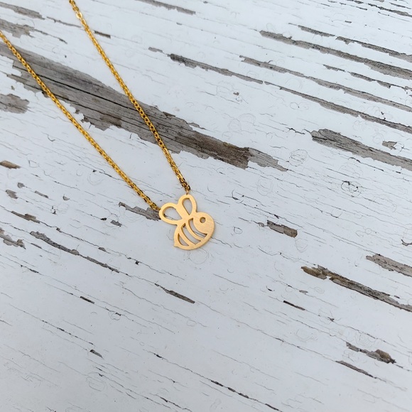 Ani Sofia Jewelry - stainless steel gold bumblebee necklace